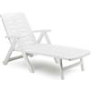 IPAE-PROGARDEN LETTINO PIEGHEVOLE CON RUOTE SMERALDO cm. 189x72x96 h col. Bianco