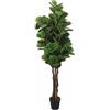 vidaXL Albero Ficus Lyrata 232 Foglie 180 cm Verde