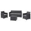 Keter Salottino 4 Pezzi Emma Lounge Flat Wicker Graphite 5 Posti Keter