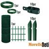 MORELLO-RETI PACCHETTO PER RECINZIONE PLASTIFICATA, PALETTI PLASTIFICATI +FILO + TENDIFILO