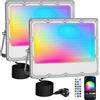 Does not apply 2 Pezzi Faretto LED RGB Esterno 150W, Faro LED RGB Con APP Bluetooth E 2.4G Tele