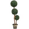 vidaXL Pianta di Bosso Artificiale a Sfera con Vaso Verde 119 cm