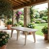 ARETA Tavolo da Giardino Rettangolare Plastica 250x90x72 cm Bianco Lipari 2 ARETA