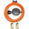 TGO Regolatore di pressione da 30 mbar + tubo gas propano con 2 dadi da 1/4" sinistr