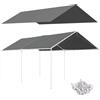Outsunny Copertura di Ricambio 6x3 m Anti-UV in PE Bianco per Carport Auto