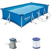 Bestway 56424 Frame Pool Steel Pro SENZA Pompa di Filtraggio 400x211x81 cm