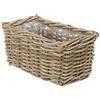 Dehner Fioriera in rattan, ca. 60 x 23 x 20 cm, colore: grigio/marrone