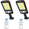 ZIKASTORE 2x LAMPIONE STRADALE FARETTO CON PANNELLO SOLARE 213 LED SMD CREPUSCOLARE