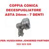 Ricambio Coppia Conica Decespugliatore Husqvarna JONSERED 7 denti - asta Ø 24mm