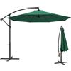 Outsunny Ombrellone da Giardino a Braccio Inclinabile con Manovella 3x2.5m Beige