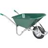 vidaXL Carriola Verde 90 L 150 kg in Acciaio Zincato e Plastica