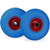 Relaxdays Set di 2 Ruote per Carrelli a Mano, Gomma Piena Antipanne, Asse 25mm,