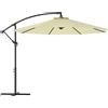 Outsunny Ombrellone da Giardino a Braccio Inclinabile con Manovella 3x2.5m Beige
