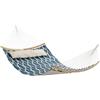 SONGMICS Amaca in Tessuto Trapuntato con Aste Curve in Bamboo Rimovibili, Cuscin