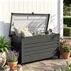 VivaGarden Cassapanca Contenitore Baule da Esterno in Metallo 120x61x67cm Grigio VivaGarden