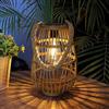 Pearlstar Lampada solare in rattan, da appendere, lanterna solare per esterni, i