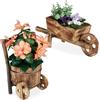 Does not apply Carriole Portafiori in Legno, Set 2X Carretti Giardino, Porta Vasi Dal Design Vi
