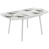 Outsunny Tavolo da Giardino in WPC e Metallo, 140x80cm, Bianco