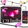 Twinkly C9 Bulbs 40 LED RGB, Striscia Lampadine LED Mappabili Esterno e Interno,