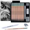 KALOUR Set professionale da 18 pezzi, include matite da 5H a 12B, gomma in vinil
