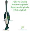 Vorwerk Folletto FOLLETTO VK136/VK135 NUOVO TUTTO ORIGINALE RARO VORWERK SPAZZOLA HD40/36 NUOVA