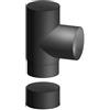 DK RACCORDO IN ACCIAIO AL CARBONIO SMALTATO T FF CON TAPPO P/STUFE LEGNA Diam. 120