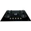 LAR.EL LAREL L858GN PIANO COTTURA 75CM 5 FUOCHI A GAS IN VETRO NERO