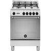 La Germania Cucina a Gas 4 Fuochi Forno a Gas 60x60 cm Classe A+ Inox AMN664GXV LA GERMANIA