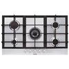 GLEM GAS GT955HIX PIANO COTTURA 90CM 5 FUOCHI GRIGLIE IN GHISA INOX