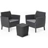 KETER Salottino da Esterno Salemo Balcony Set in Resina Effetto Rattan 3 Pezzi