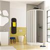 GEAPLAST Box Doccia Semicircolare 80 x 120 Soffietto Apertura Laterale