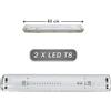Vetrineinrete Plafoniera stagna 2 neon led tubo attacco t8 g13 18w 60 cm 220v soffitto parete