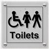 VSafety V Safety - Cartello di sicurezza per WC unisex e disabili, 150 x 150 mm, in plex
