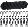 suruikei Corda di gomma da 6 mm, 15 m, colore nero, corda elastica in gomma, cor