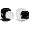 Luminarc Servizio Piatti Per 6 Persone 18 Pezzi Luminarc Opale Carine Bianco e Nero