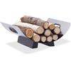 Relaxdays Cesto porta-legna acciaio inox cassa cassetta contenitore per legname