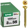 Spax, 0/1030/021/3,5/35/ /01, Vite universale, 3,5 x 35 mm, 1000 pezzi, testa sv