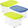 Box storage scatola contenitore plastica salvaspazio multicolore 60X40X36 Nuovo