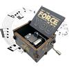 MAD DI Starwars, carillon a manovella in legno con scritta "Starwars", mini decorazioni