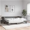 vidaXL Divano Letto Estraibile Materassi Grigio Scuro 80x200 Tessuto