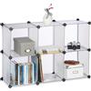 Relaxdays Scaffale Componibile, 6 Scomparti, Sistema a Incastro, Plastica, HxLxP