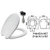 SANIPLAST Sedile WC in Termoindurente Sebino Bianco Cerniere Inox H057 Coprivaso
