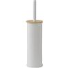 Gedy KENTA Scopino WC in acciaio inox e bambù, bianco opaco, 9 x 9 x 39