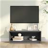 vidaXL Mobile Porta TV Grigio 90x35x35 cm in Legno Massello di Pino