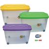 BELLI E FORTI Box storage scatola contenitore plastica salvaspazio multicolore 60X40X36 Nuovo