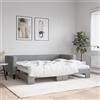 vidaXL Divano Letto Estraibile Materassi Grigio Chiaro 80x200 Tessuto
