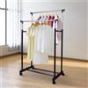 CECARO GROUP Stand Appendiabiti Doppio con Ruote Stender Regolabile 80x40x160cm