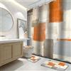 Lnond Set di 4 tende da doccia da bagno con tappeti, moderna pittura artistica a