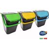 ECOPLAST Set 3 Pattumiere Raccolta Differenziata Bidone Pattumiera Spazzatura 30 Litri