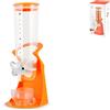 HOME 9026 Dispenser Cereali Polistirene Riutilizzabile Color Arancio, Plastica,